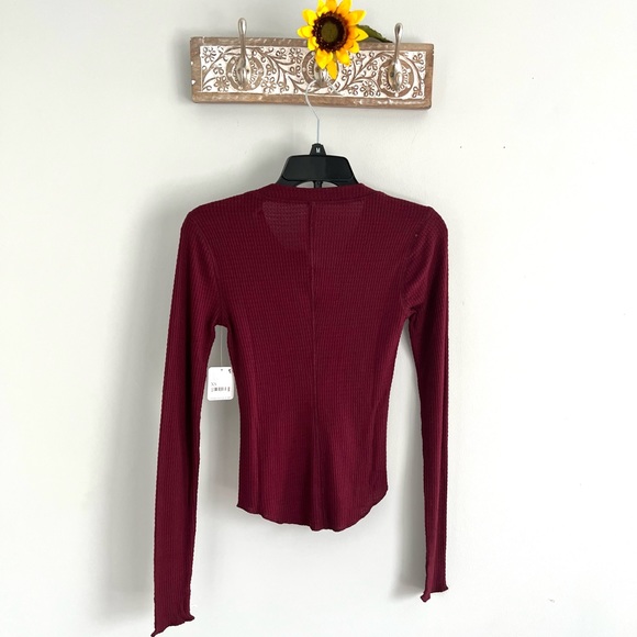 🌟FREE PEOPLE One Of The Girls Henley-Acai color - Picture 10 of 14